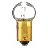 Incandescent lamp with BA9s single-contact miniature bayonet base and G4-1/2 globe shape. Operates at 14V AC and produces white light. Suitable for indicator lighting, panel illumination, and signal applications in control cabinets and instrumentation