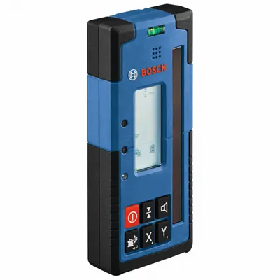 BOSCH Laser Receiver: Includes Batteries, Blue, AA, Red, 1 1/4 in Overall Ht - Laser Level Receivers