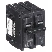 The SIEMENS Q260 is a 2-pole miniature circuit breaker rated 60 A at 120/240V AC, designed for plug-in installation in Siemens EQ Load Centers. It provides overcurrent protection for branch circuits against overloads and short circuits in residential and commercial electrical panels