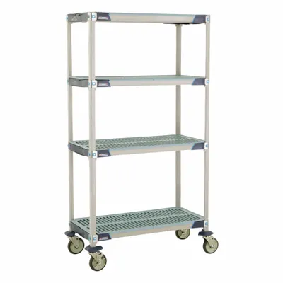 METRO Harsh-Environment Antimicrobial Mobile Plastic Shelving