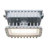LED light tank for hazardous locations, delivering 8,000 lumens at 53 W with a 5000K color temperature. Operates on 120/277V AC, rated IP66 with T6 temperature code. Features stanchion mounting and a length of 15 3/4 in. Suitable for low bay applications in environments where combustible dust or gases may be present