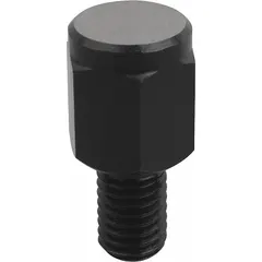 This positioning foot features a flat, ground wear-resistant face for stable support and precise leveling. Constructed from steel with an M8 external thread and 13 mm thread length, it is suited for use in machinery, fixtures, and workstations where load distribution and slip prevention are required.