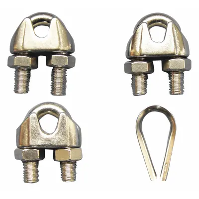 Dayton Wire Rope U-Bolt Clip and Thimble Kit: 1/2 in Compatible Rope Dia - Clip & Thimble Kits