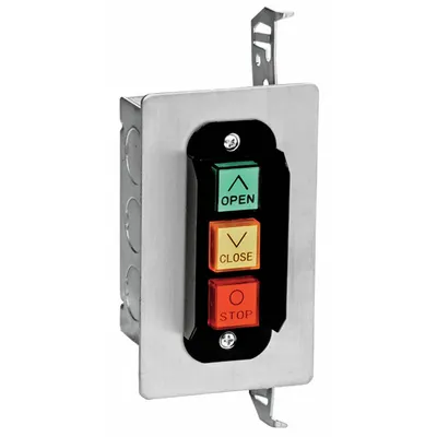 AMERICAN GARAGE DOOR Control Station: Open-Close-Stop, Momentary Contacts - Push Button Garage Door Control Stations