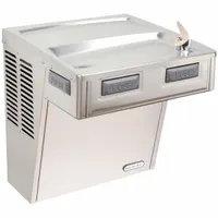 ELKAY Drinking Fountain: On-Wall, 20 5/8 in Ht, Front Pushbar/Side Pushbar, 8 gph @ 50°F, Silver (MPN EMABF8S)