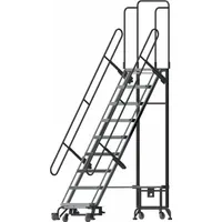 BALLYMORE Hybrid Ladder: 7.7 ft Platform Ht, Unassembled, Spring-Loaded Casters, Aluminum/Steel (MPN HY-LA-093212P-F)