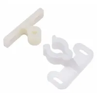 Plastic grab catch with pull opening action. Height 1/2 in, width 1 3/8 in. Used to secure cabinet doors, panels, or access hatches in industrial enclosures, machinery, and furniture