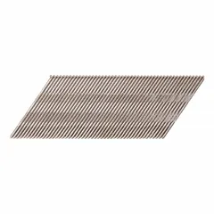 Plain collated trim nails, 15-gauge, 2-inch length, with D head and chisel point. Pack of 4000. Suitable for finish and trim applications such as baseboards, crown molding, door casings, and window trim.
