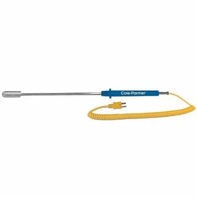 OAKTON Type K Thermocouple Probe, 10 in, Straight Handle - Thermocouples for Surface Applications