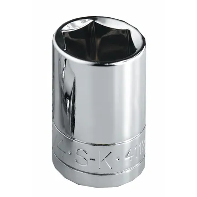 SK PROFESSIONAL TOOLS Socket: SAE, 1/2 in Drive Size, 11/16 in Socket Size, 12-Point, Std - 1/2" Drive Hand Sockets