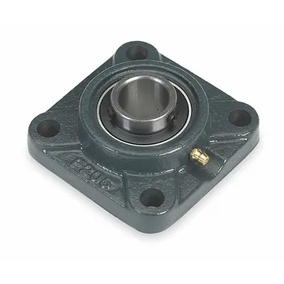 DAYTON 4 Bolt Flange Bearing: Radial Ball, 1 3/8 in Bore, Cast Iron, Set Screws - General Purpose Flange-Mount Ball Bearings