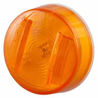 GROTE Clearance Marker Lamp: Clearance Light, LED, Round, Amber, Bracket/Grommet, 2 in Overall Dia (MPN 46133)