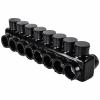 POLARIS Multitap Connector: 8 Port, Double-Sided Entry, 4 AWG – 500 kcmil Wire Size, Black (MPN IPLD500-8B)