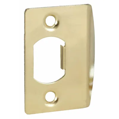 OEM Brass Lipped Strike Plate, 2 1/4 in Lg, 1 1/8 in Wd - Lipped Strike Plates
