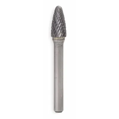 WIDIA METAL REMOVAL Carbide Bur: Ball-Nosed Tree, SF-14, Double Cut, 3/4" x 1 1/4" Head - Double-Cut Ball-Nosed Tree Burs