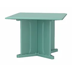 This square table features a 42 by 42 inch polyethylene top with a No Game Top design and accepts ballast for added stability. Suitable for break rooms, cafeterias, or outdoor seating areas where a durable, low-maintenance surface is required.