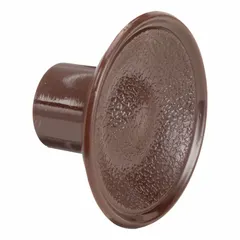 This closet door pull knob is made of brown thermoplastic with an unfinished finish. It features a 1-inch projection and is designed for use on closet doors in residential or light-commercial interior applications.