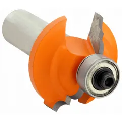 Carbide-tipped router bit with a 1 11/16 in cutter diameter for creating Roman ogee profiles. Used for decorative edge routing on wood, MDF, and composite materials in cabinet making, furniture building, and trim work.