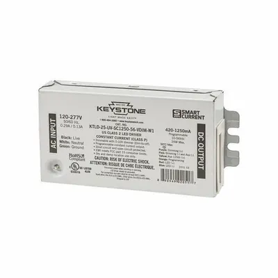 KEYSTONE TECHNOLOGIES Driver: Class 2, 25 W Max. Power Output, 120 to 277V AC - Handheld Remote Programmable Drivers