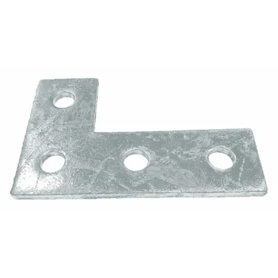 VAST V345EG Corner Plate, Steel, Electroplated Silver, Fittings and Brackets - Corner Plates