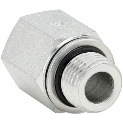 PARKER Metal Pipe Straight: Straight, Steel, 18 mm x 3/8 in - Hydraulic Threaded Extreme-Pressure Pipe Fittings