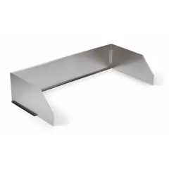 Stainless steel wind guard with overall dimensions of 36 in width, 21 in depth, and 9 in height. Designed to shield outdoor gas equipment from wind interference, helping maintain stable burner performance in commercial cooking or industrial heating setups.