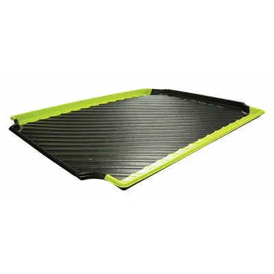 STRUCTURAL PLASTICS Containment Tray: 24 in x 30 in x 1 in, Black/Yellow - Spill Trays for High-Durability Stationary Plastic Shelving
