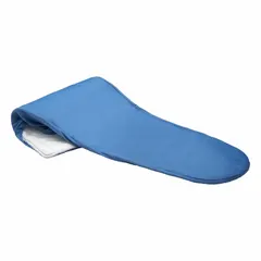 Polyester pressing surface cover for vacuum tables used in garment fusing and pressing. Blue color, 24-inch overall length, 4 1/2-inch overall width. Compatible with manufacturer part number 7200VB.