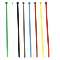 TY-RAP Cable Tie Kit: 100 Pieces, Nylon 6/6, Stainless Steel Barb Locking, Assorted Colors, 100 PK (MPN TY525M-CLRS)