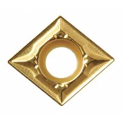This diamond indexable turning insert is designed for precision machining of non-ferrous materials such as aluminum alloys, copper, and plastics. It is suitable for turning, boring, and facing operations, providing high surface finish and extended tool life.