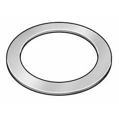 Yellow PVC arbor shim with 0.02 in thickness, 0.75 in inside diameter, and 1.125 in outside diameter. Thickness tolerance ±0.001 in, inside diameter tolerance +0.005/-0.015 in, outside diameter tolerance ±0.005 in. Used to adjust axial clearance or alignment between shaft-mounted components such as gears, bearings, or pulleys in industrial machinery.