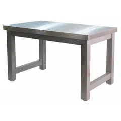 This fixed-height open-base workstation features a stainless steel top measuring 48 inches by 30 inches in a gray finish. With an overall load capacity of 20,000 lb, it is suited for heavy-duty industrial tasks such as machining, assembly, and maintenance where a robust, corrosion-resistant work surface is required.