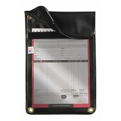 JJ KELLER Document Holder: Document Holder, Vinyl, Black, 10 1/2 in Overall Ht - Vehicle Document Holders