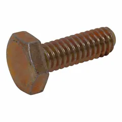 This hex head cap screw is Grade 8 steel with a zinc yellow finish, 5/8"-11 coarse thread, 1-3/4 in length, fully threaded, inch system. It meets dimensional standard MS90728 and is DFAR compliant. Used in assemblies requiring high tensile strength and corrosion resistance, such as structural components and machinery.