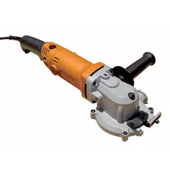 Handheld corded rebar cutting saw for cutting rebar up to #6 size. Operates on 115V AC. Features a 4 3/8 in blade diameter and 55/64 in depth of cut. Used for concrete reinforcement and steel bar trimming on construction sites.
