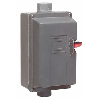SQUARE D Manual Motor Starter: Non-Reversing, 2 Poles, 36 A, NEMA Size 1P - Enclosed Non-Reversing Starters with Thermal Overloads