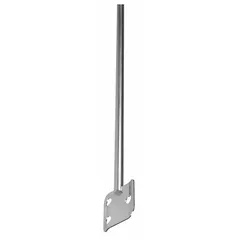 Stainless steel overhead stirrer impeller with a square blade shape and stainless steel shaft. Shaft diameter is 3/8 in. Compatible with CAFRAMO models BDC1850, BDC2002, BDC2010, BDC3030, and BDC6015. Used for mixing and blending in laboratory and industrial processes.