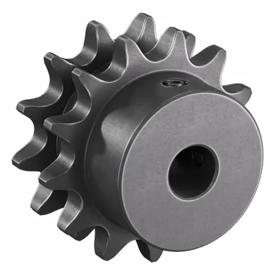 TRITAN Roller Chain Sprocket: 40-2, For 1/2 in Chain Pitch, 1/2 in Bore Dia, 13 Teeth - Size 40-2 Fixed-Bore Roller Chain Sprockets