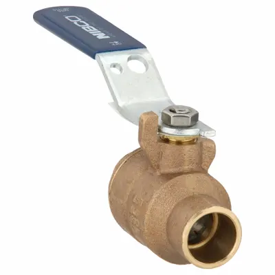 NIBCO Manual Two-Way Ball Valve: 3/4 in, Bronze, Straight, Sweat x Sweat, Full Port - Bronze Ball Valves