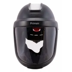 This universal-size head cap includes a coated visor/faceshield and is designed as a replacement or accessory for powered air-purifying respirator (PAPR) systems. It provides head and face protection in industrial environments where respiratory protection is required.
