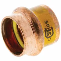 NIBCO Crimp Fitting Caps: Cap, 1 1/2 in CTS size, Press-fit, No Center Stop, Copper, HNBR O-Ring (MPN 9172850HPC)