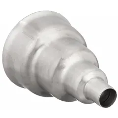 Reducer-type heat gun nozzle with an overall width of 5/16 in. Concentrates hot air to a narrow stream for precise heating applications such as adhesive activation or removal.