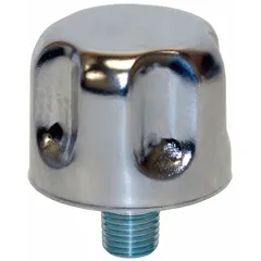 Steel filter breather vent with 3/8" NPT thread and 2 1/8 in overall diameter. Designed for general-duty applications on industrial equipment enclosures, gearboxes, and hydraulic reservoirs to allow air passage while trapping particles.