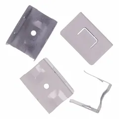 Mounting clip designed for DIODE LED Linaire series flexible linear LED lighting. Features a side bend/top bend configuration for corner or edge installation. Dimensions: 81/100 in width, 41/50 in height. Suitable for architectural accent, cove, and display case lighting.