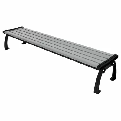 ULTRASITE Outdoor Bench: Heritage, 96 in Overall Lg, 17 in Overall Ht, Gray, Black - Vandal Resistant Resinwood Benches