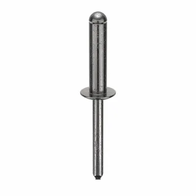 OEM Domed-Head Blind Rivet, 1/4 in Dia, 2 1/3 in L, Open End, 100 PK - Domed-Head Blind Rivets