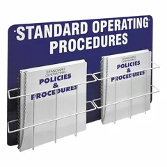Wall-mount center for organizing and displaying operational procedures. Overall height 20 inches. Mounting hardware not included. Suitable for industrial facilities requiring accessible procedure documentation.
