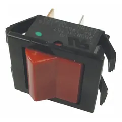 Rocker switch for power on/off control in industrial heating equipment and appliances. Replacement component for model HG-501A. Consult manufacturer for electrical ratings and dimensions.