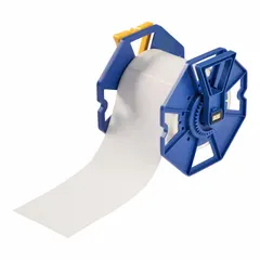 Acrylic label roll with aggressive permanent adhesive, inkjet print-receptive, compatible with J7300 printer series. Used for industrial labeling of assets, equipment, and safety signage.