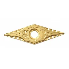Diamond indexable turning insert for precision machining of non-ferrous materials, composites, and abrasive alloys. Suitable for turning, boring, and facing operations requiring high wear resistance and fine surface finishes.